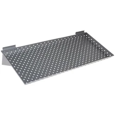 Silver Perforated Slatwall Shelves, 24"W