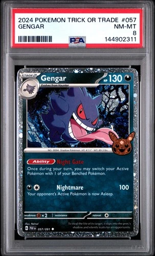 2024 POKEMON TRICK OR TRADE #057 GENGAR PSA 8