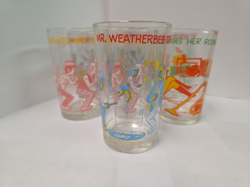 Vintage 1971 Archie Comics Welch’s Jelly Jar Glasses Set of 7 W Amazing Graphics