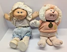 Cabbage patch Kids Dolls Vintage lot of 2 With Large Clothing Lot- 1976-1983