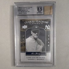 Lou Gehrig Yankees 2008 Upper Deck #1233 Game Bat Jersey Fusion BGS 8.5