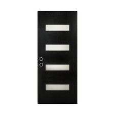 36"x80" Black Fiberglass Exterior Door Slab RH Inswing Pre-Cut Hinge & Lock