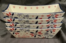 2 PC TEMPTATIONS BY TARA SEASONAL PATRIOTIC RECTANGULAR BAKER 9”L Mult Avail