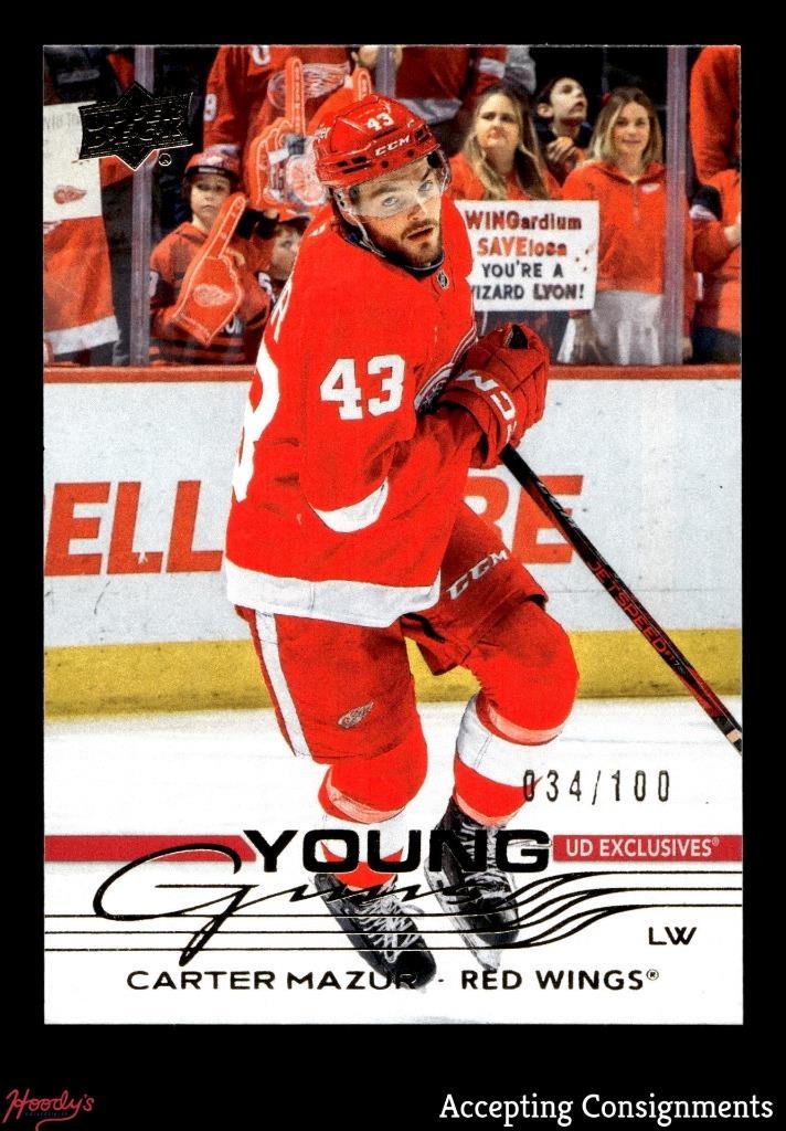 2025-26 Upper Deck Exclusives Young Guns #204 Carter Mazur RC ROOKIE 034/100