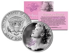 Lucille Ball "I Love Lucy Profile" JFK Kennedy Half Dollar US Coin *Licensed*