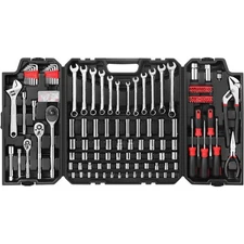 248 Pieces Mechanics Tool Set, General Purpose Mixed Sockets and Wrenches
