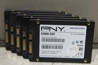 T603 ~ Lot of 5 ~ PNY CS900 SSD7CS900-250-RB 250 GB SATA III 2.5 in SSD