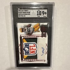 2022 Leaf Trinity Romeo Doubs Rookie NFL Shield Auto Red /5 SGC 10/9