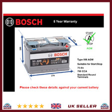 AGM Battery fits FERRARI PORTOFINO 488 CALIFORNIA 599 F355 Bosch 096 AGM