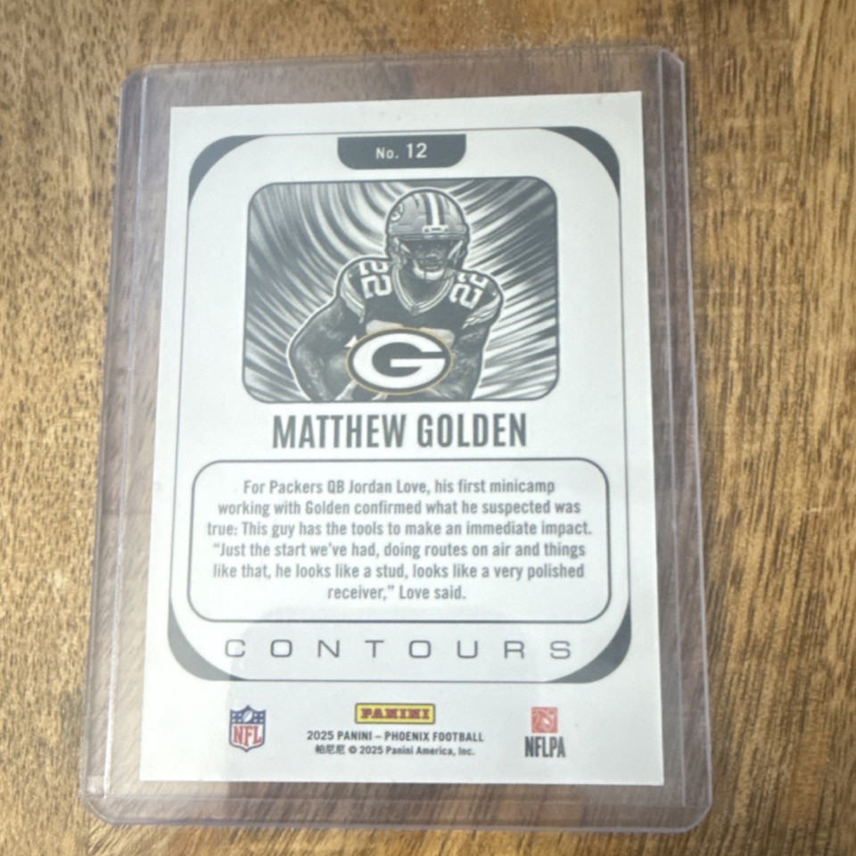 2025 Panini Phoenix Football Matthew Golden Packers Contours Rookie ...