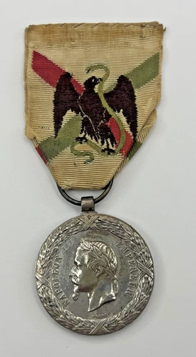 French Commemorative Silver Medal 1862-1863 Mexican Expedition All Original