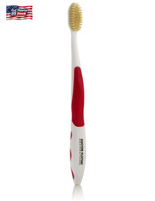 MOUTHWATCHERS Soft Flossing Manual Toothbrush for Adults, Red, Ultra Clean, Good