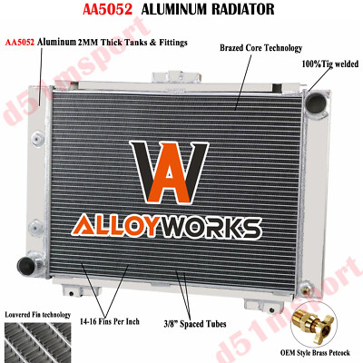 3Row Aluminum Radiator for 1964 Ford Galaxie 500 500XL Base 390FE 6.4L L6 V8