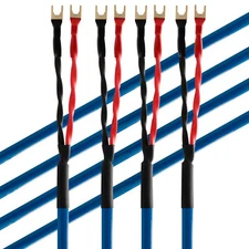 Pair Single-Wire OCC Loudspeaker Cord Banana/Spade Connector HiFi Speaker Cable