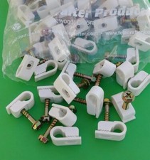 (10 PCS) Telecrafter RG-6 Quad Flex Clips Q4WH 1/2 Inch Screw In Depth