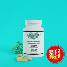 DOPA Mucuna Pruriens 1000mg lowers stress, reduces anxiety,60 Capsules