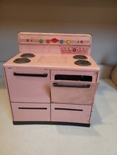 Vintage Wolverine Pink Tin Metal Toy Litho Stove Oven 1950s