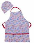 Style Childs Cooking Apron & Chefs Hat Colorful Snowflake Cook Set