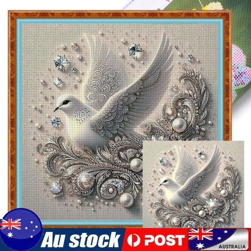 Full Embroidery Eco-cotton Thread 14CT Printed White Dove Cross Stitch ...