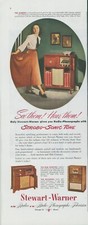 1948 Stewart Warner Radio Phonograph Teen Girl Dancing Vintage Print Ad SP14