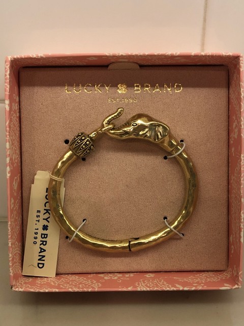 Lucky Brand Elephant Bracelet Gold on 