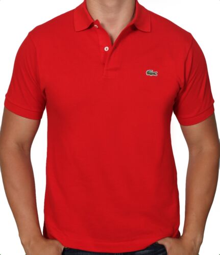 Lacoste Short Sleeve Classic Cotton Pique Mens Polo Shirt Red Style L1212-51 240 - Picture 1 of 4