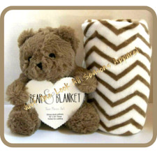 Bear  Blanket Gift Set Brown