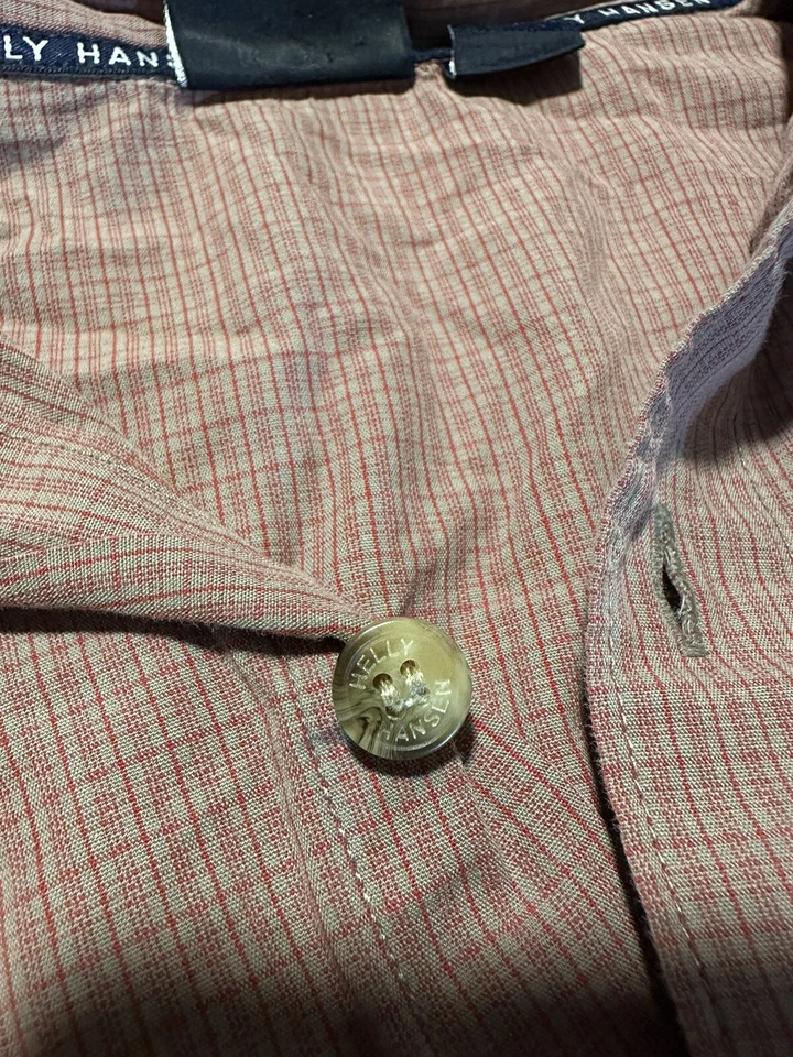 Camisa Helly Hansen Para Hombre Grande Roja Azul A Cuadros Manga Corta Abotonada Informal Suave Foto 4 de 4