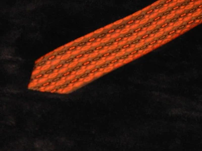 Schmale Krawatte Schlips, orange/schwarz, setura GOLD aus Diolen, Vintage Retro - Bild 1 von 3