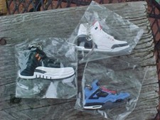 NOS SNEAKER KEYCHAINS LOT OF 3 BRAND NEW IN PLASTIC HI-TOPS COOL NOS 
