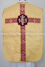 Chasuble Fiddleback Vestment & mass set ,Vestment fiddleback,Yellow