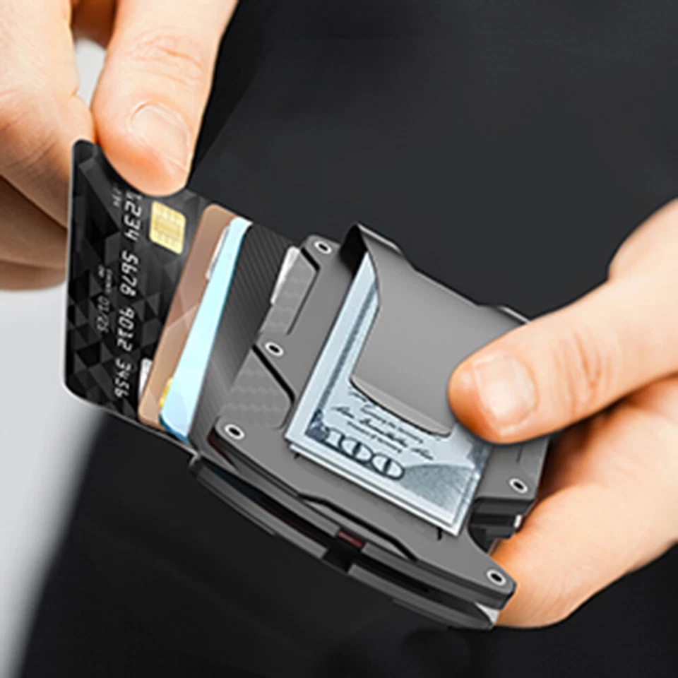 Airtag Wallet Case RFID Blocking Slim Credit Card Holder Magnetic Air Tag Cover - Image 3 of 4