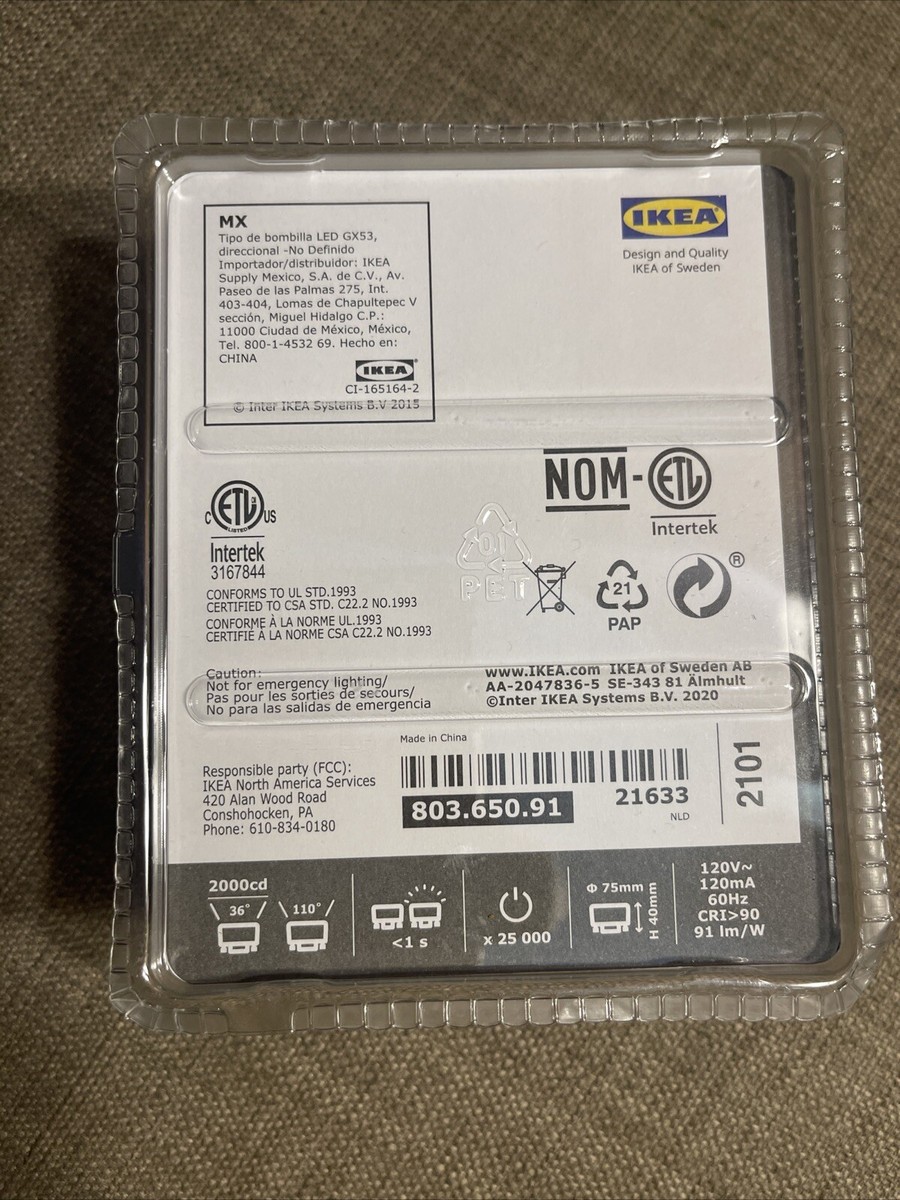 Ikea LEDARE LED Bulb GX53 1000 lumen 2700 K Dimming Adjustable