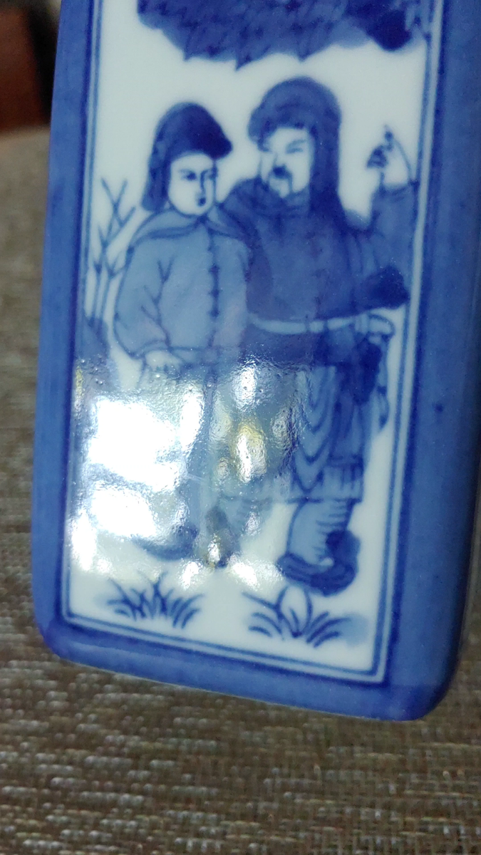 青花瓷太平天国文官武将圣母茶叶罐Chinese Blue White Porcelain