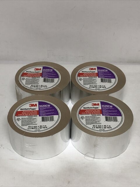Lot Of (4) 3M Venture Tape 3520CW Aluminum Foil Tape 2.50 in x 50 yds