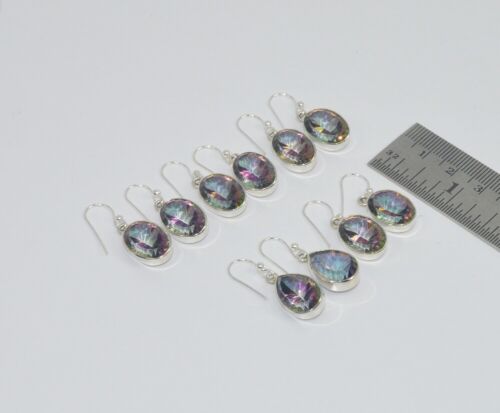 Wholesale 5PR 925 Solid Sterling Silver MYSTIC TOPAZ EARRING Lot GTC042 J198 - Picture 1 of 1