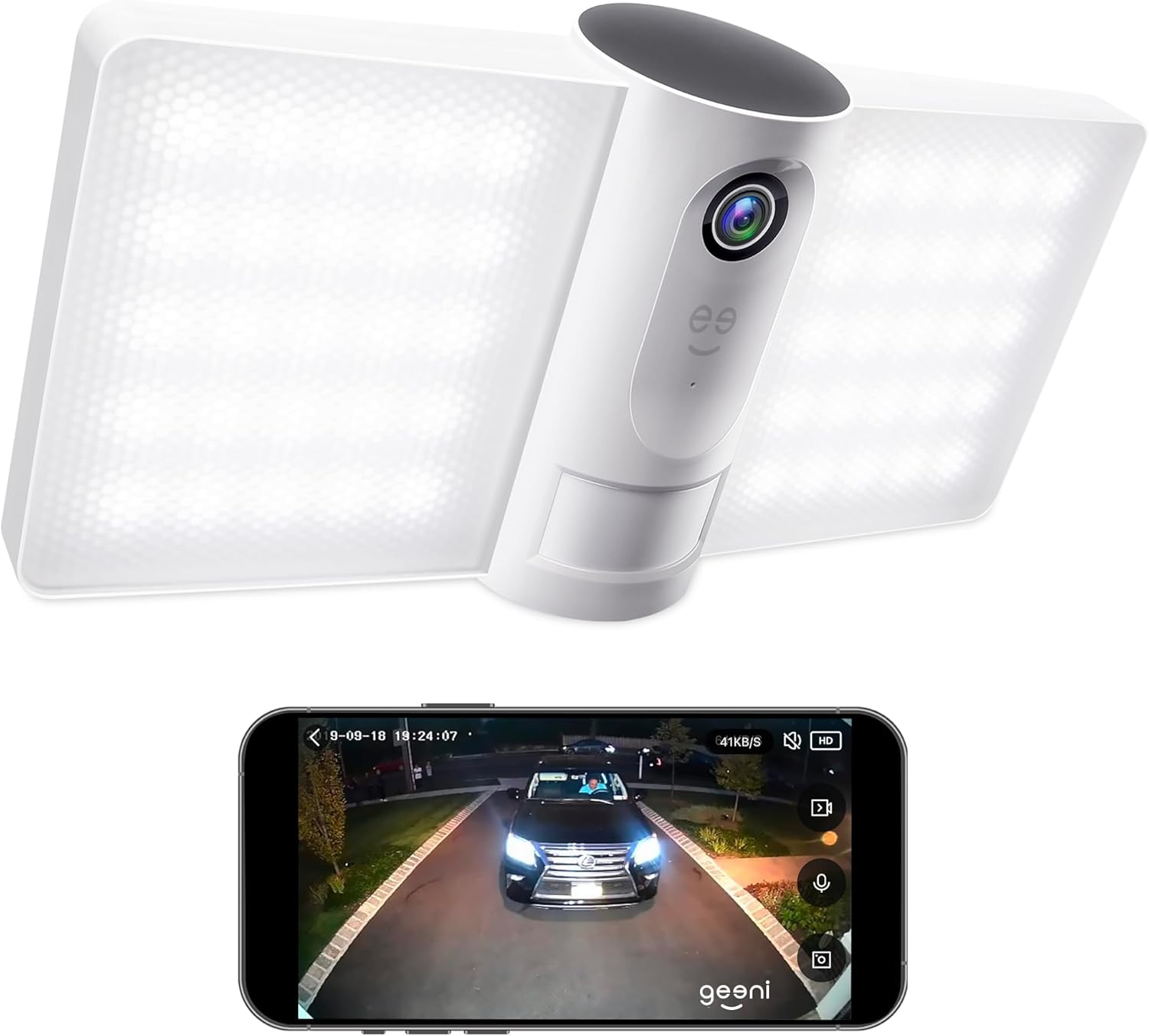 Sentry Wi-Fi Wireless Smart Floodlight Security Camera, 2-Way Audio, Motion Sens