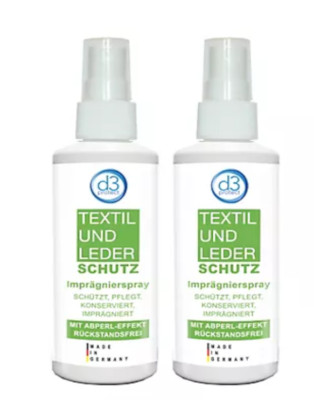 d3 protect Textil- & Lederschutz Imprägnierspray mit Abperleffekt 2x 250ml