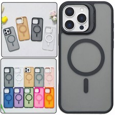 For iPhone 16 Pro Max 15 14 13 12 11 Magnetic Translucent Case W/ Camera Stand