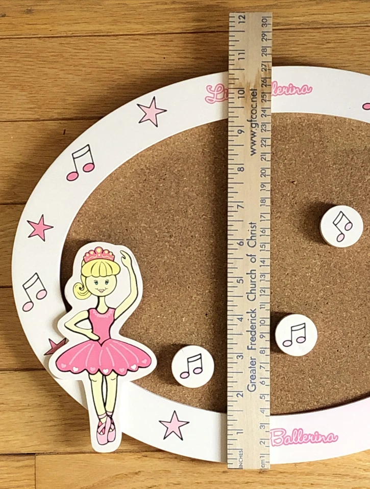 Ballerina Cork Board Back to School Memo Note Girls Wall Decor Music Dance Wood - Image 4 of 4