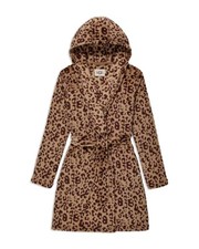 New 100 Authentic UGG Brand Mirada Leopard Soft Hooded Spa Cozy Robe Bathrobe