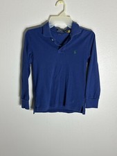 Polo Ralph Lauren Boys Polo Long Sleeve Blue Shirt Classic Fit size S 8