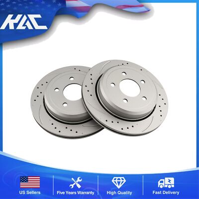 Drilled Brake Rotors Rear for 2003-11 Mercury Grand Marquis; Ford Crown Victoria