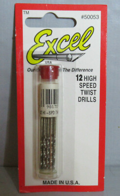 EXCEL #50053 12 HIGH SPEED TWIST DRILLS 