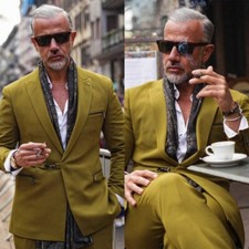 Regular Fit Men's Suit Peak Lapel Formal Business Occasion Outdoor Casual 2 Pcs