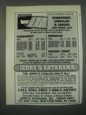 1991 Jerry's Artarama Ad - Rembrandt, Sennelier