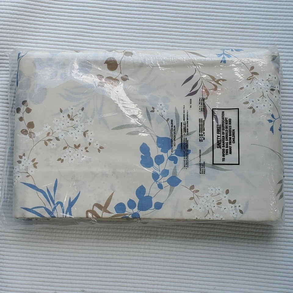 Juego de Sábanas Madison Planas Ajustadas Azul Floral Años 90 Años 90 Y2K Poliéster Algodón Foto 3 de 4