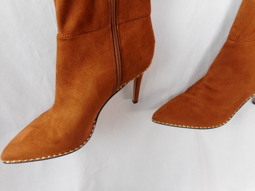 Bota alta hasta la rodilla para mujer BCBGeneration camel micro gamuza 10M nueva con caja - Imagen 8 de 10