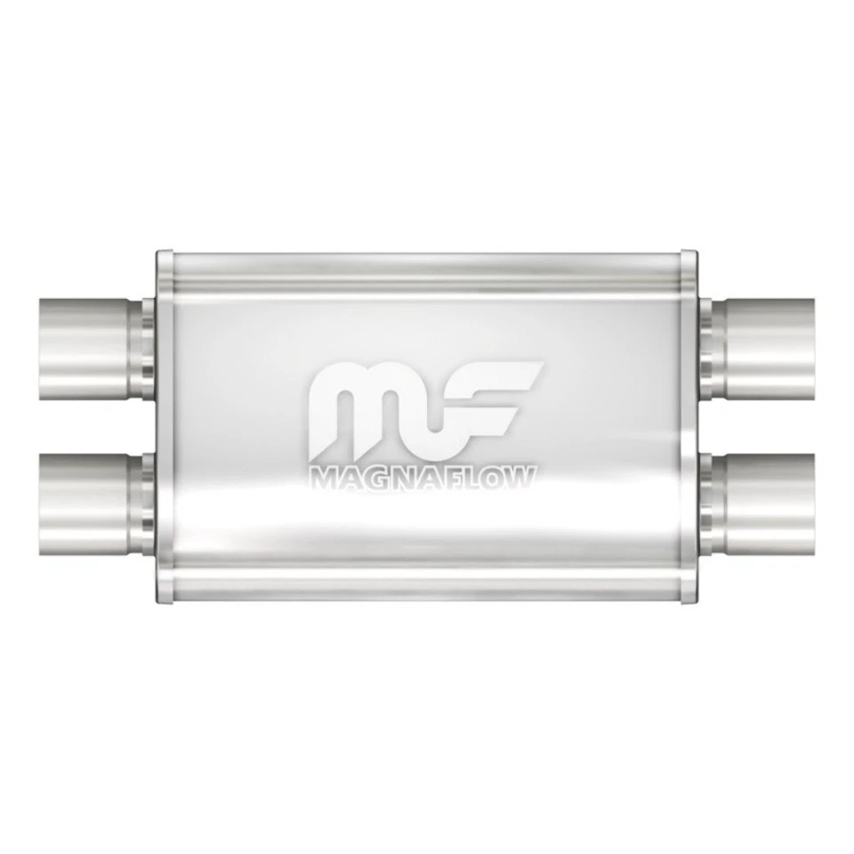 Silenciador MAGNAFLOW 11386 aço inoxidável 2,5 ID entrada dupla saída dupla 4 X 9 oval 20 lg - Imagem 2 de 4