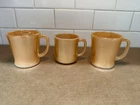 Vintage Peach Luster Fire King Mugs Set of 3 Iridescent Anchor Hocking